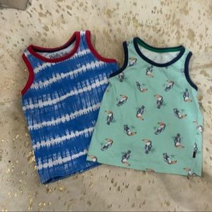 Toucan bird and Fourth of July tie-dye toddler tank top bundle set